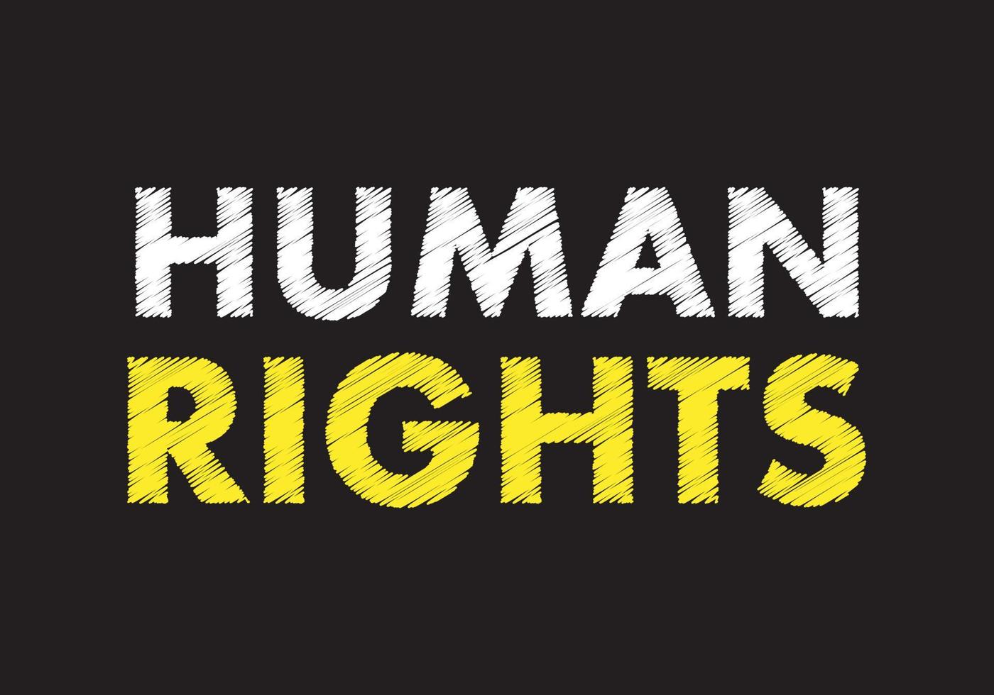 menselijk rechten schrijven tekst Aan zwart schoolbord. vector illustratie.
