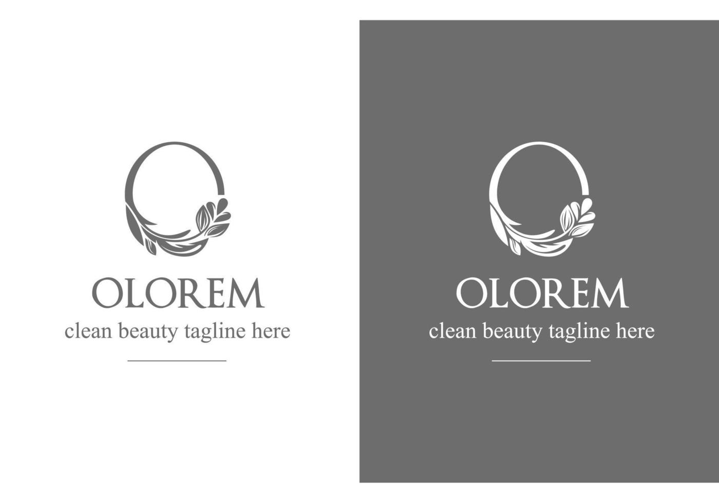 logo in de het formulier van de brief O met decoratief bloemen ontwerp. sjabloon vector