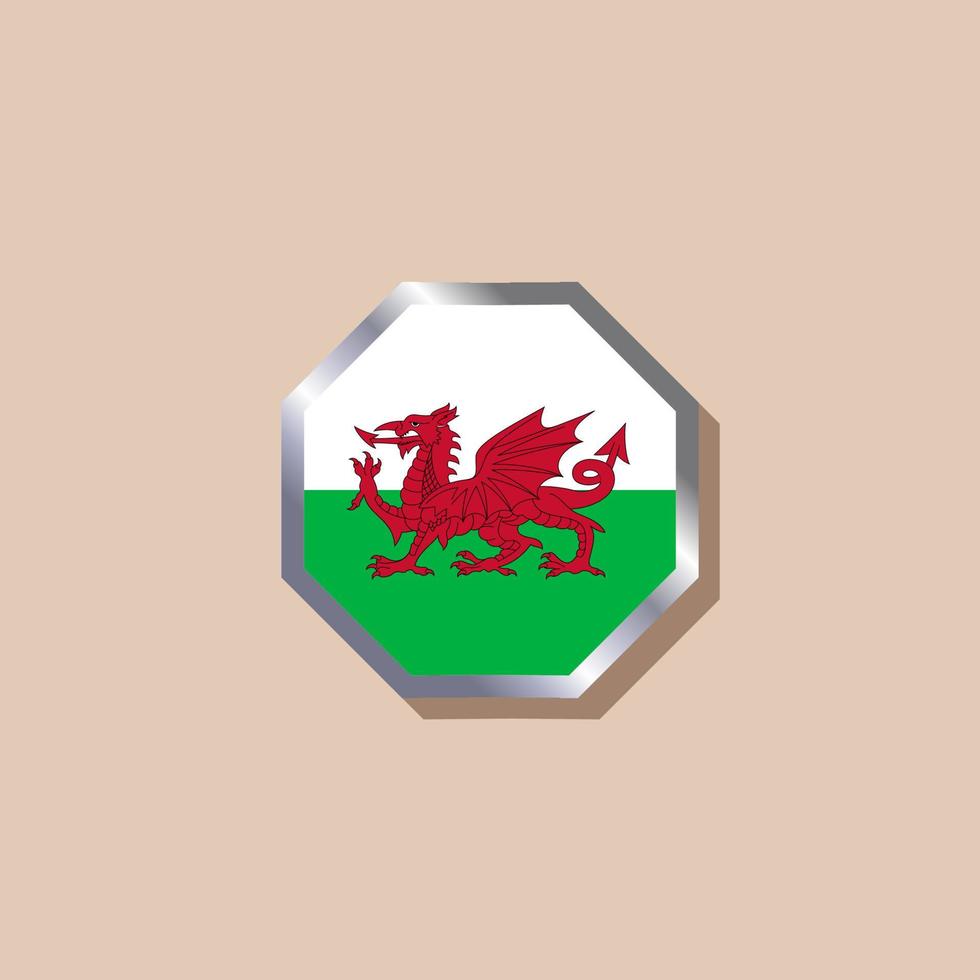 illustratie van Wales vlag sjabloon vector