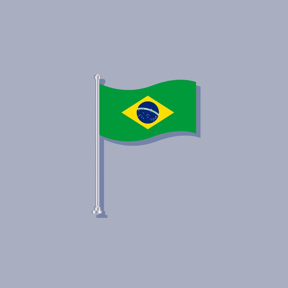 illustratie van Brazilië vlag sjabloon vector