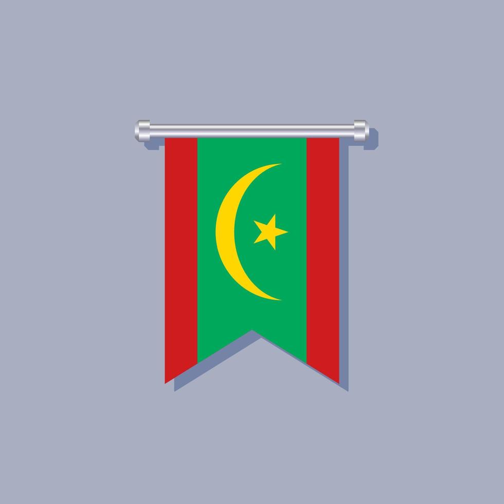 illustratie van mauritania vlag sjabloon vector