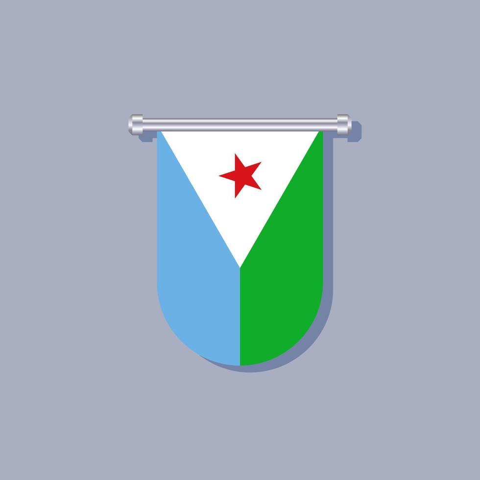 illustratie van Djibouti vlag sjabloon vector