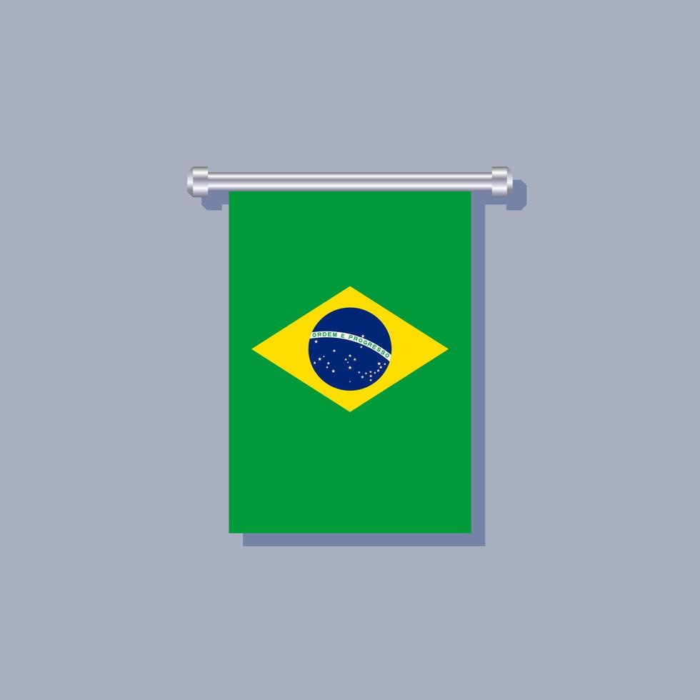 illustratie van Brazilië vlag sjabloon vector