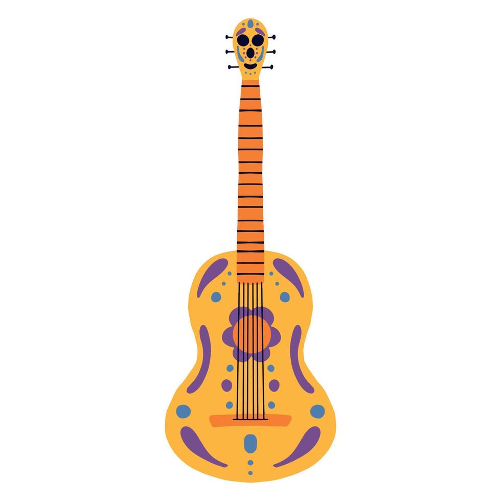 gevormde gitaar. Mexicaans gitaar. vector illustratie.