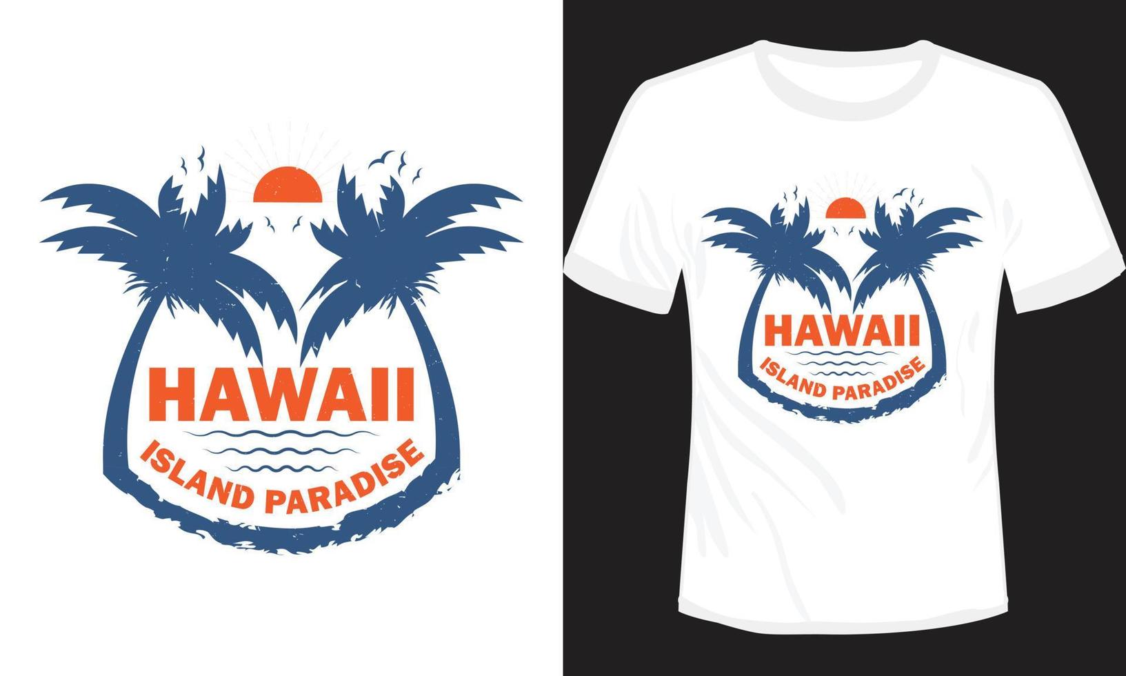Hawaii eiland paradijs t-shirt ontwerp vector