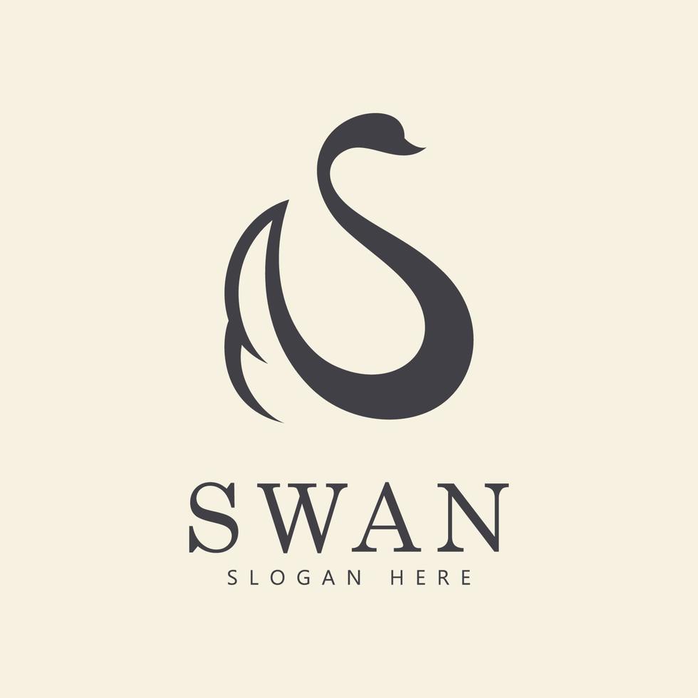 zwaan logo vector. abstract minimalistische logo icoon zwaan vector