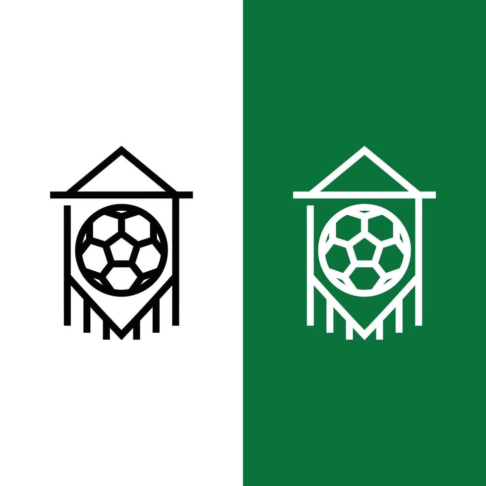 Amerikaans voetbal of voetbal team vlag icoon logo in schets stijl vector