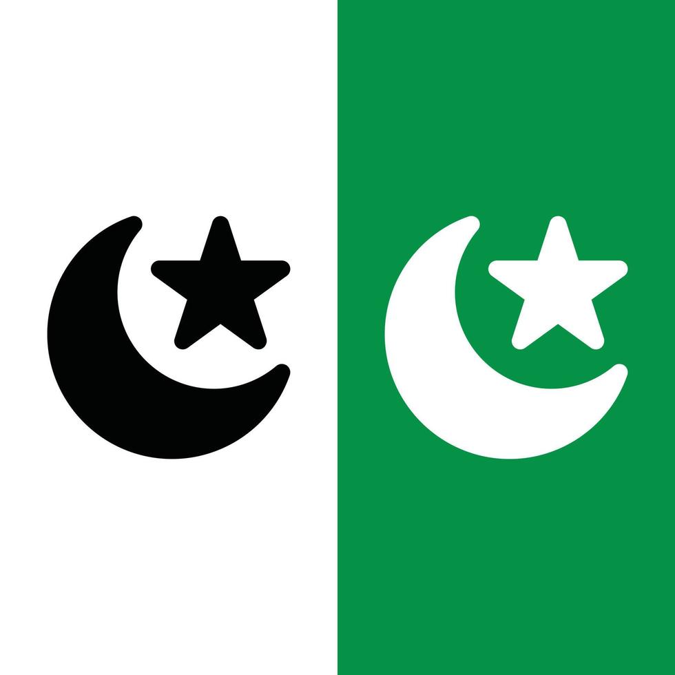 Islamitisch halve maan en ster vector icoon in glyph stijl