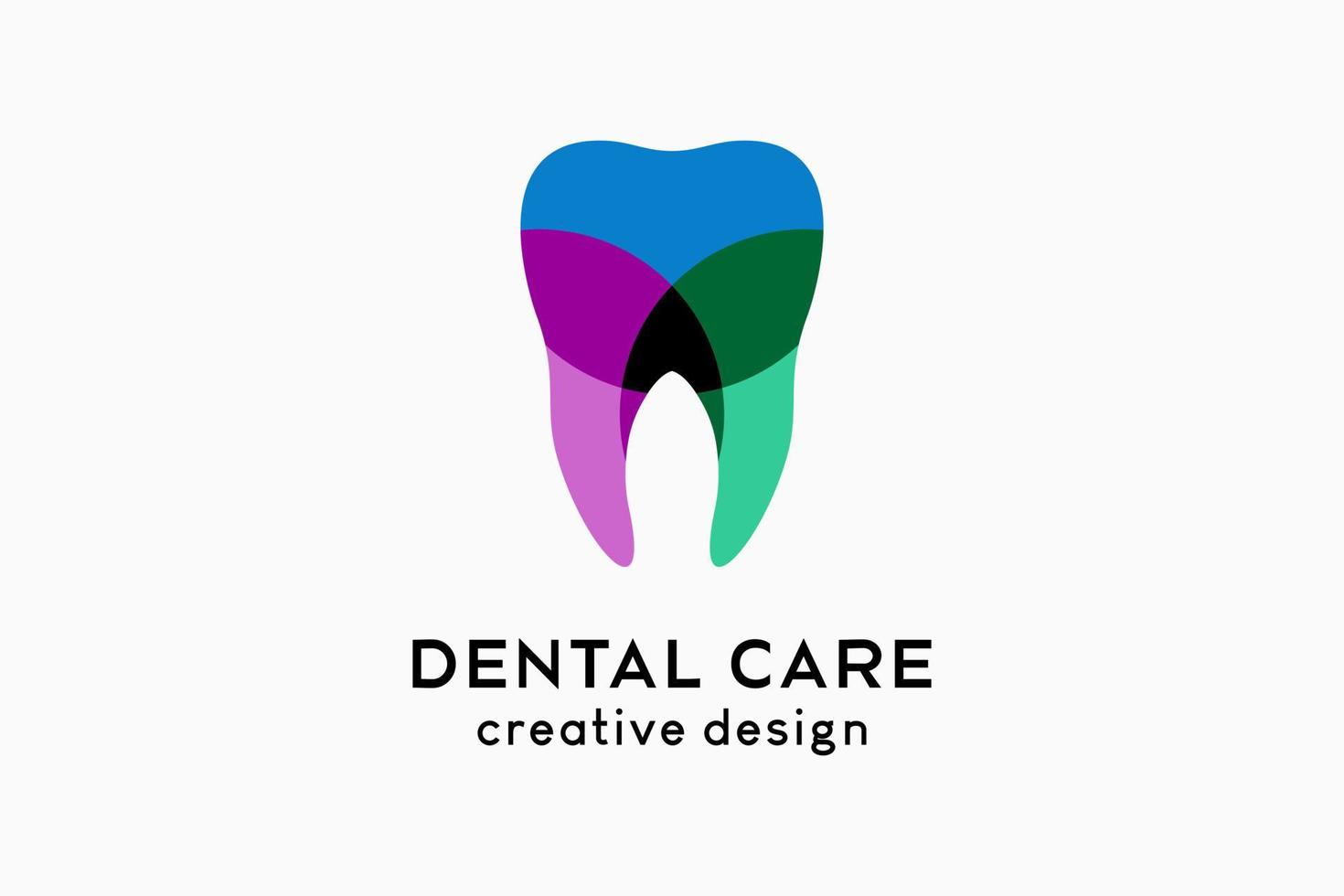 tandheelkundig zorg logo ontwerp met gestapeld kleur creatief modern concept vector