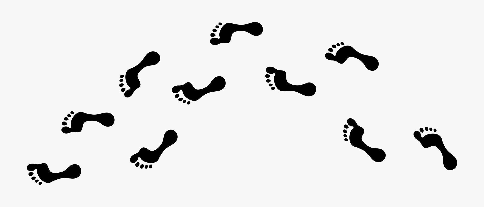 menselijk voetafdruk ontwerp in silhouet met creatief concept geïsoleerd Aan wit achtergrond. premie vector menselijk voetstappen illustratie