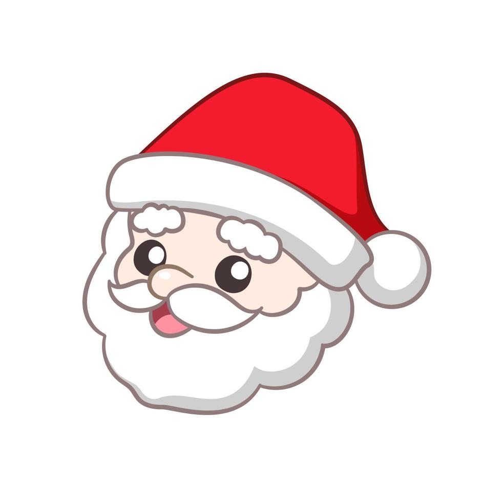 gelukkig de kerstman claus hoofd tekenfilm illustratie vector