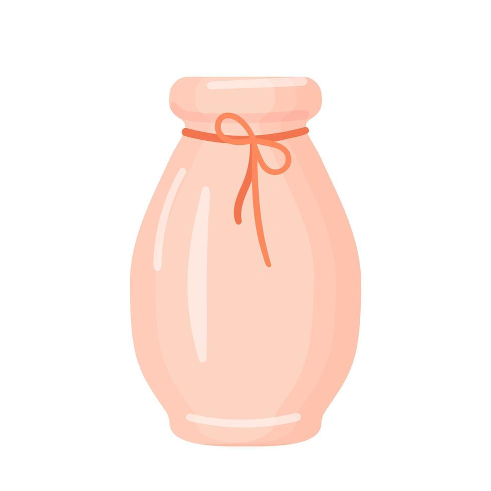 keramisch bloem vaas. modern keramisch bloem vaas met touw decoraties. geïsoleerd illustratie Aan een wit achtergrond. tekenfilm stijl. vector illustratie.