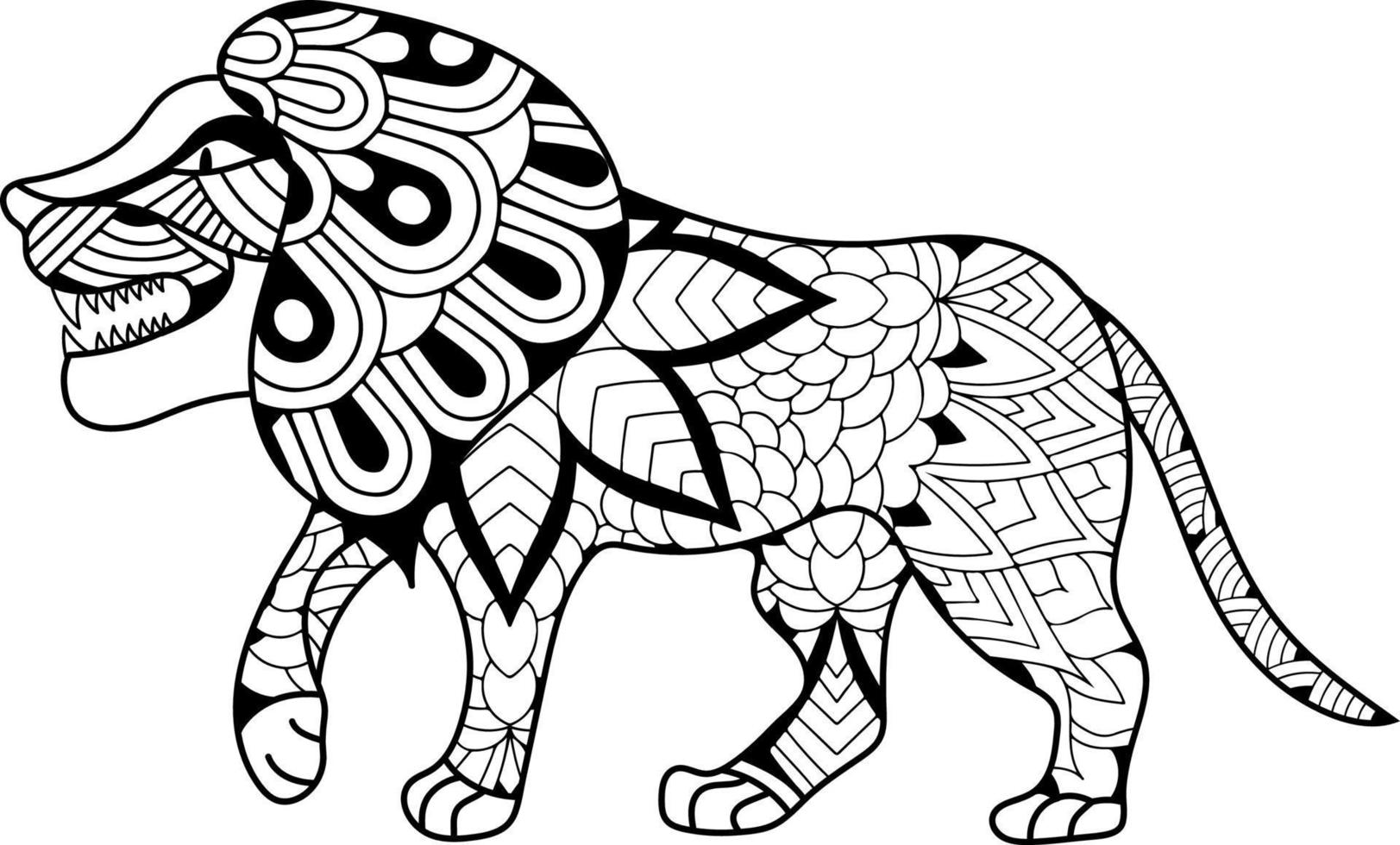 leeuw dier kleurplaat voor kinderen vector