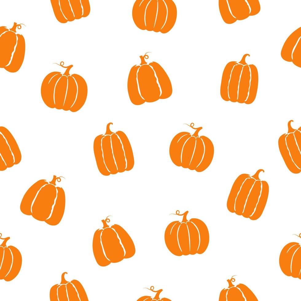 naadloos patroon van oranje pompoenen Aan wit achtergrond. achtergrond voor herfst decoratief ontwerp vector