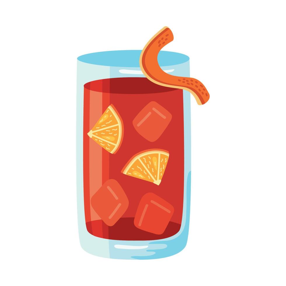 negroni cocktail in glas vector