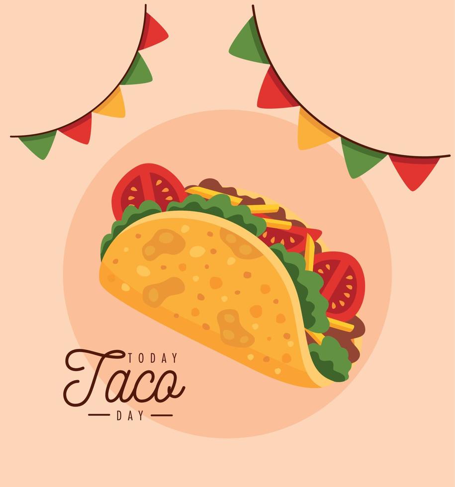 taco dag belettering kaart vector