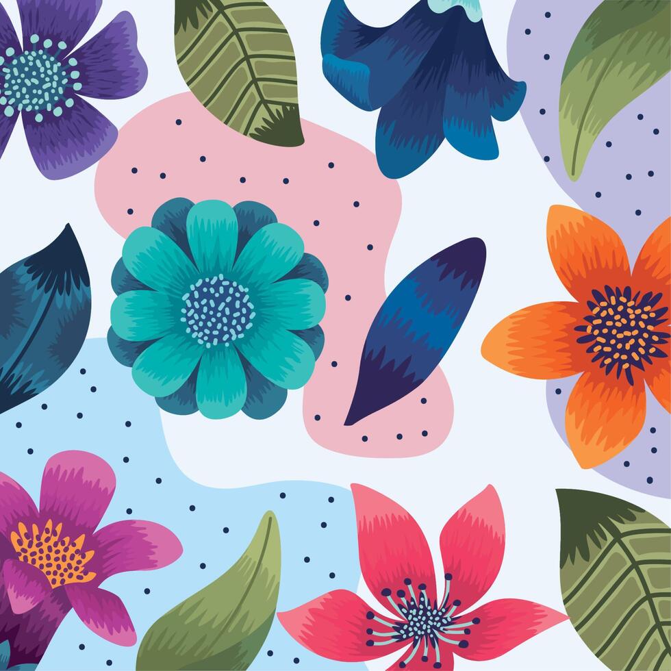 natuurlijk bloemen en doorbladert patroon vector