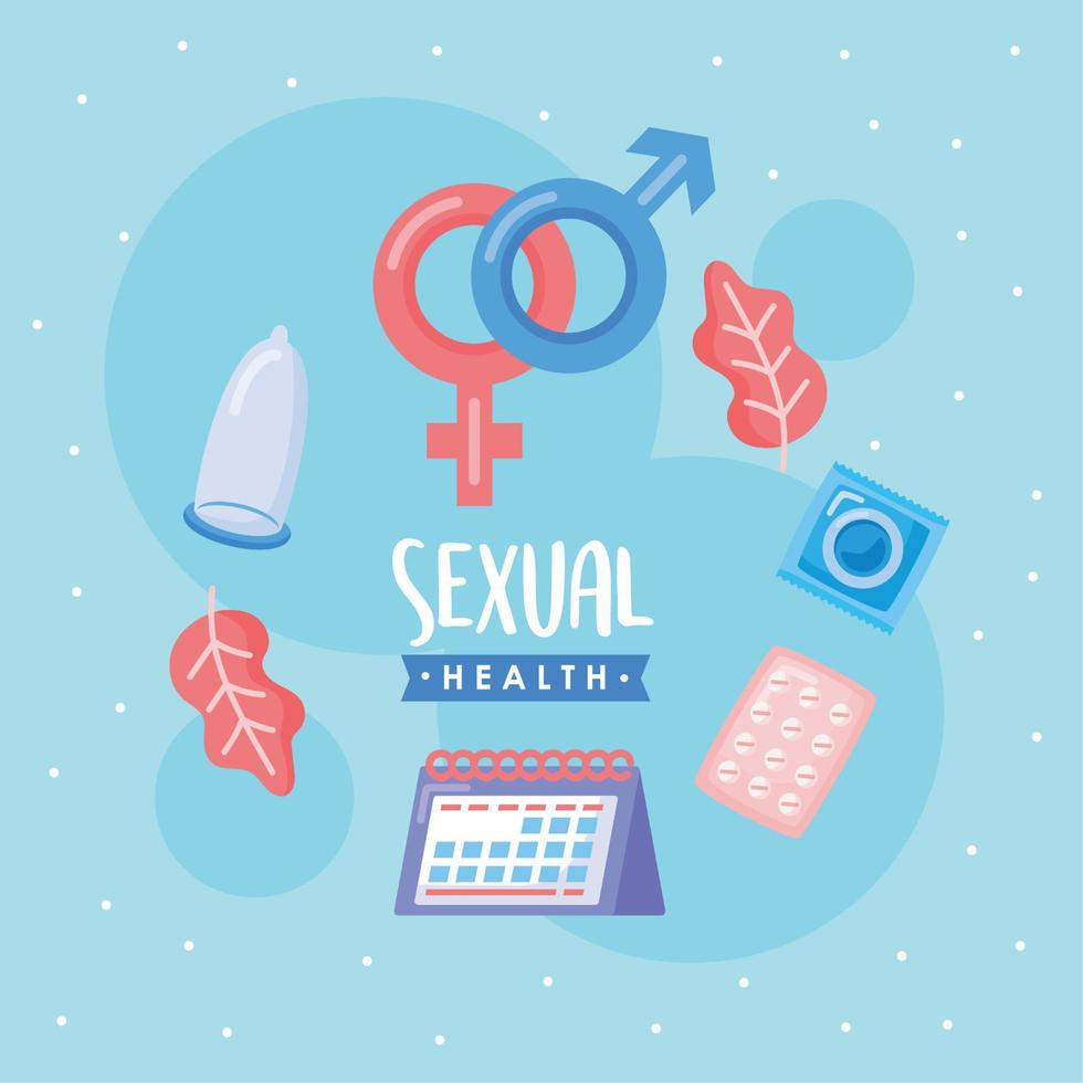 seksueel Gezondheid dag belettering kaart vector