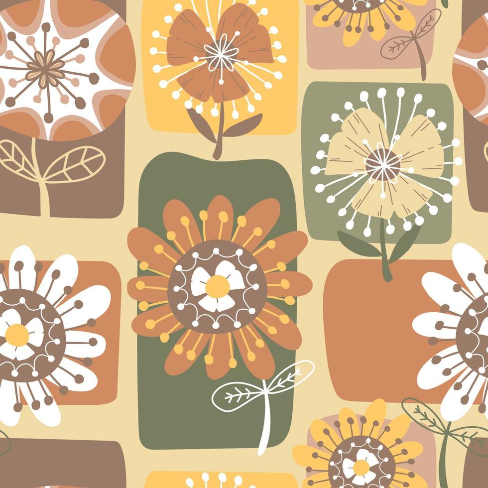 bloemen naadloos patroon in pastel kleuren, herfst patroon thema vector