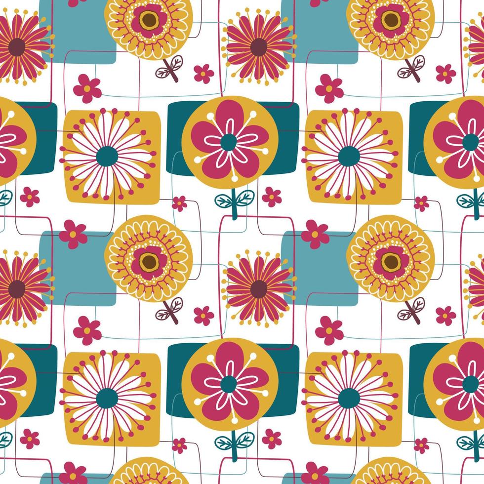 bloemen naadloos patroon in pastel kleuren, herfst patroon thema vector