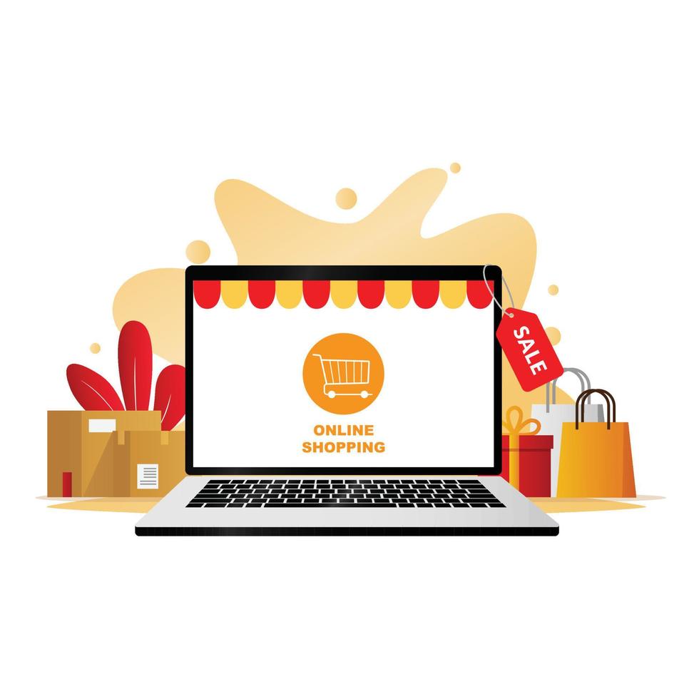 e-commerce boodschappen doen illustratie vector