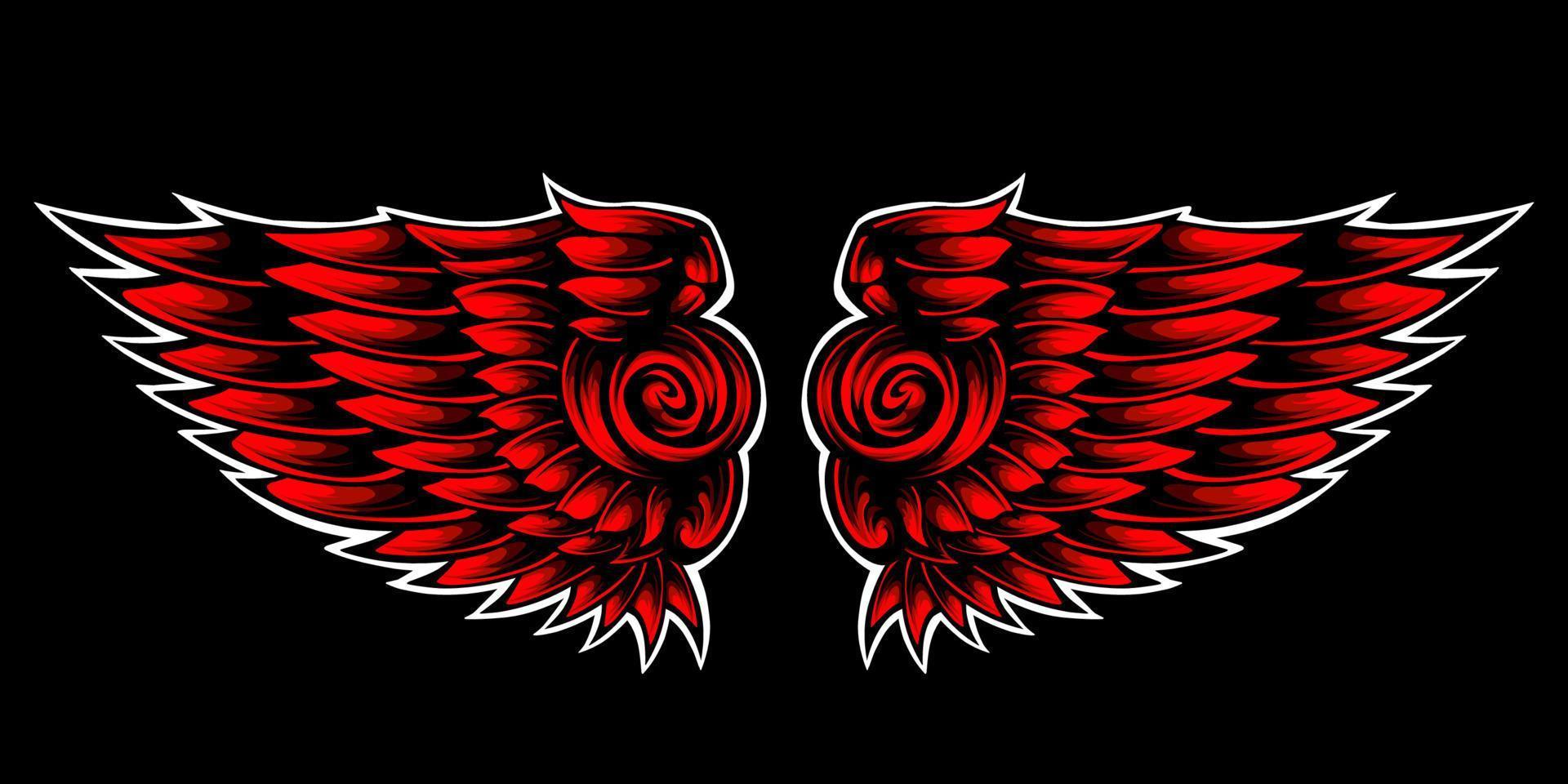 wijnoogst engel vleugel logo Aan zwart achtergrond vector
