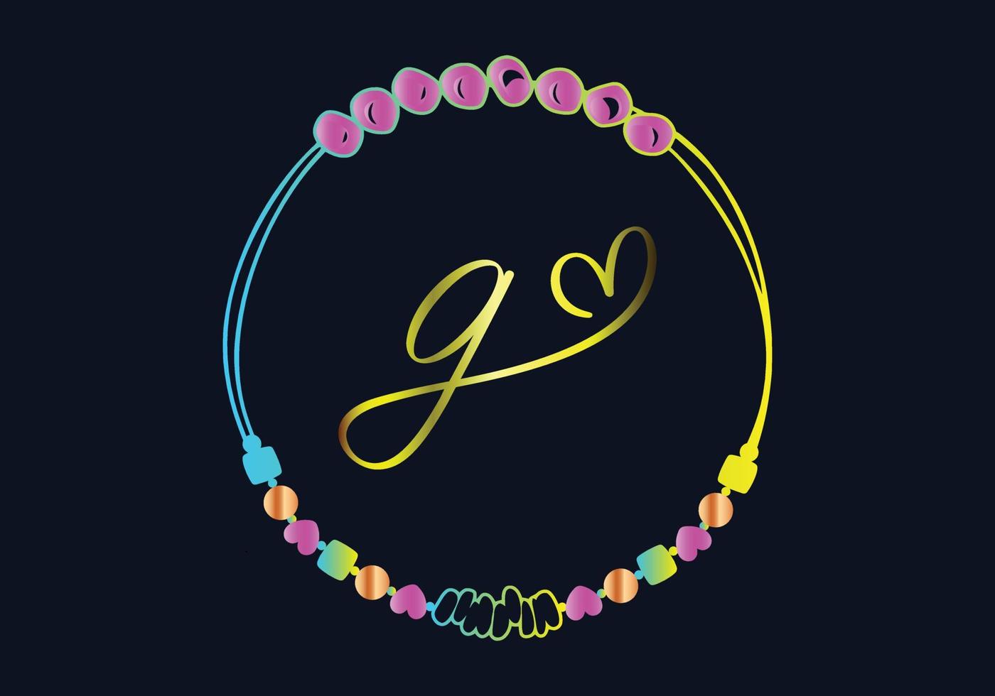 g monogrammen armband ontwerp, sieraden, bruiloft vector sjabloon