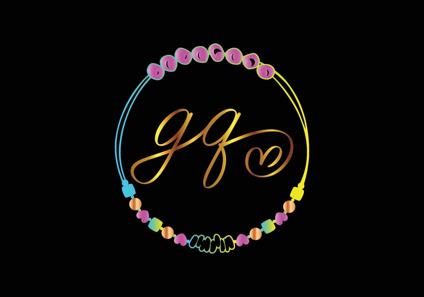 gq monogrammen armband ontwerp, sieraden, bruiloft vector sjabloon