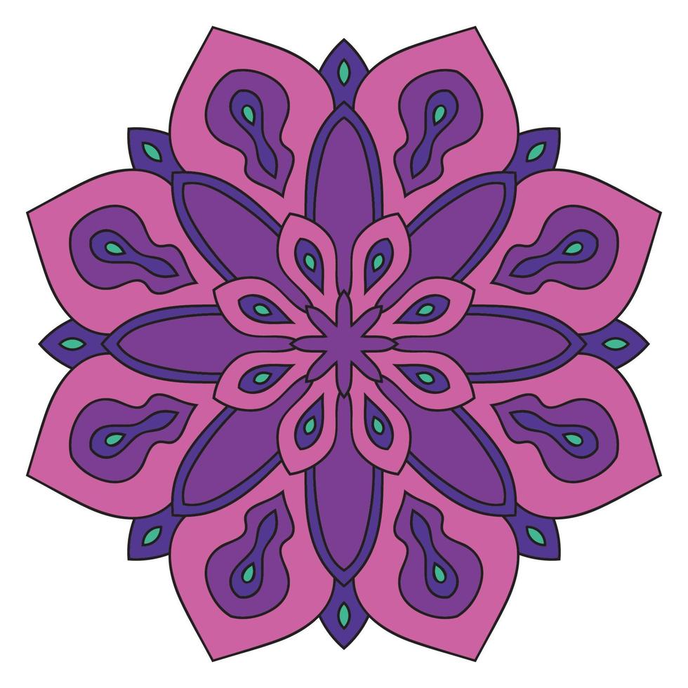 schattige mandala. sier ronde doodle bloem geïsoleerd op een witte achtergrond. geometrische decoratieve sieraad in etnische oosterse stijl. vector