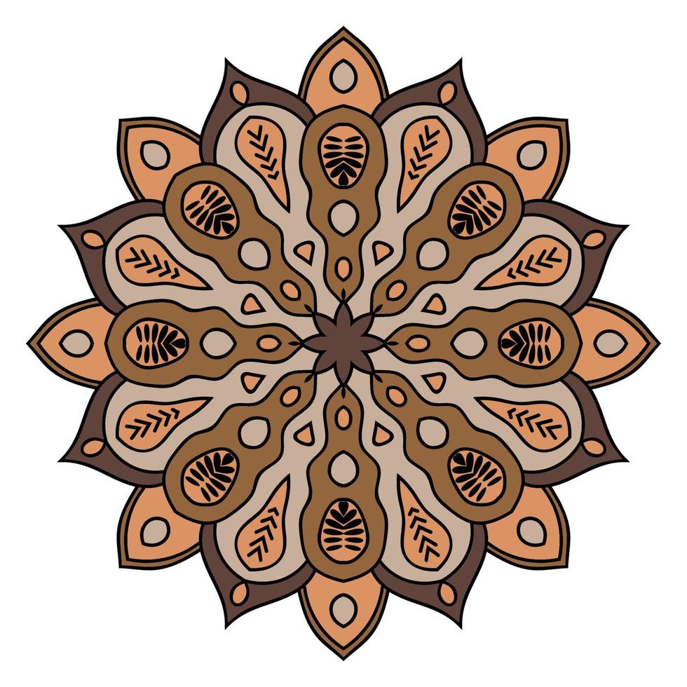 schattige mandala. sier ronde doodle bloem geïsoleerd op een witte achtergrond. geometrische decoratieve sieraad in etnische oosterse stijl. vector