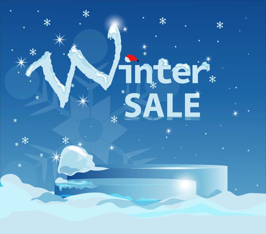 vector verkoop podium voor winter, 3d is perfect voor weergeven goederen voor de mooi winter