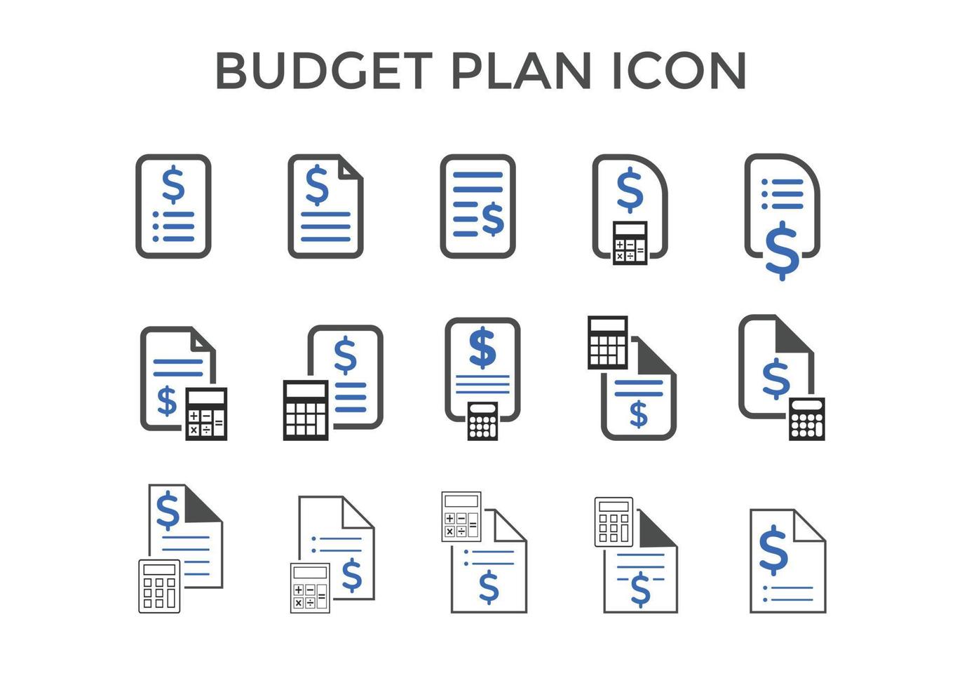 reeks van begroting plan pictogrammen vector illustratie. begroting plan symbool voor seo, website en mobiel apps