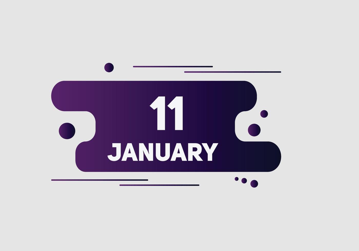 januari 11 kalender herinnering. 11e januari dagelijks kalender icoon sjabloon. kalender 11e januari icoon ontwerp sjabloon. vector illustratie