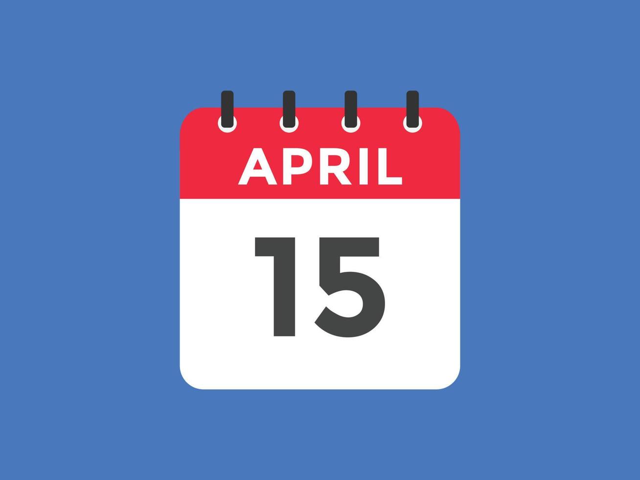 april 15 kalender herinnering. 15e april dagelijks kalender icoon sjabloon. kalender 15e april icoon ontwerp sjabloon. vector illustratie
