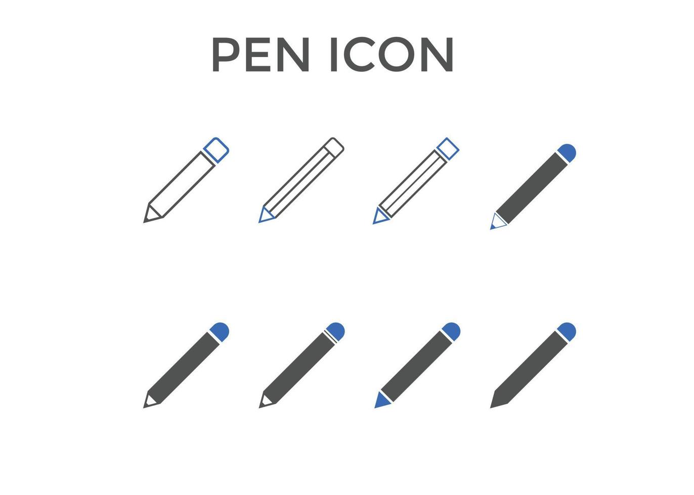 reeks van pen, potlood pictogrammen. tekening gereedschap icoon reeks vector
