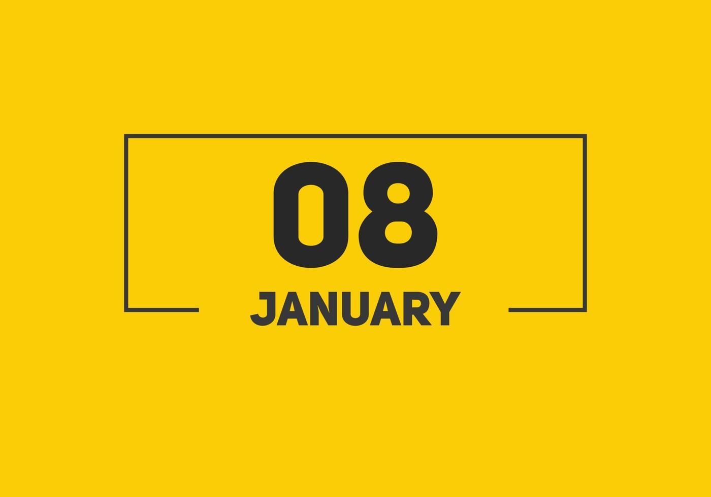 januari 8 kalender herinnering. 8e januari dagelijks kalender icoon sjabloon. kalender 8e januari icoon ontwerp sjabloon. vector illustratie