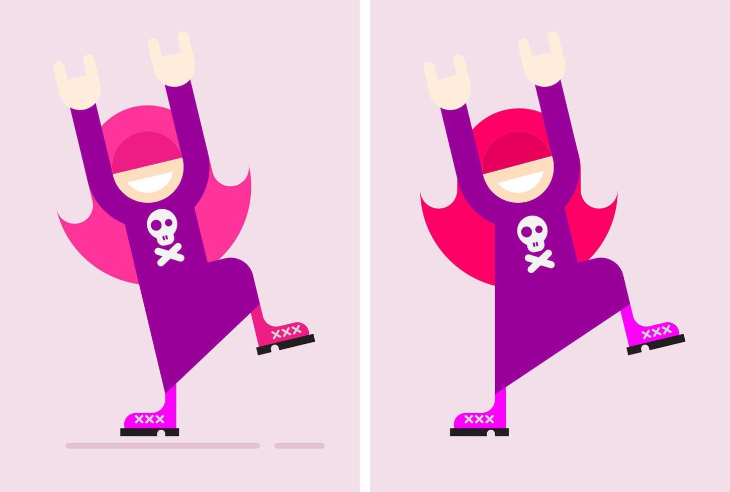 rocker meisje dansen vector