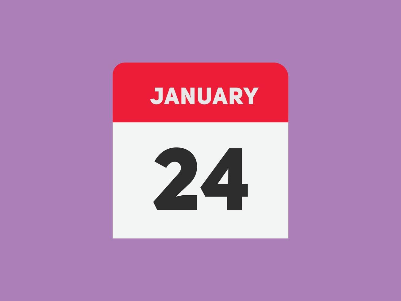 januari 24 kalender herinnering. 24e januari dagelijks kalender icoon sjabloon. kalender 24e januari icoon ontwerp sjabloon. vector illustratie