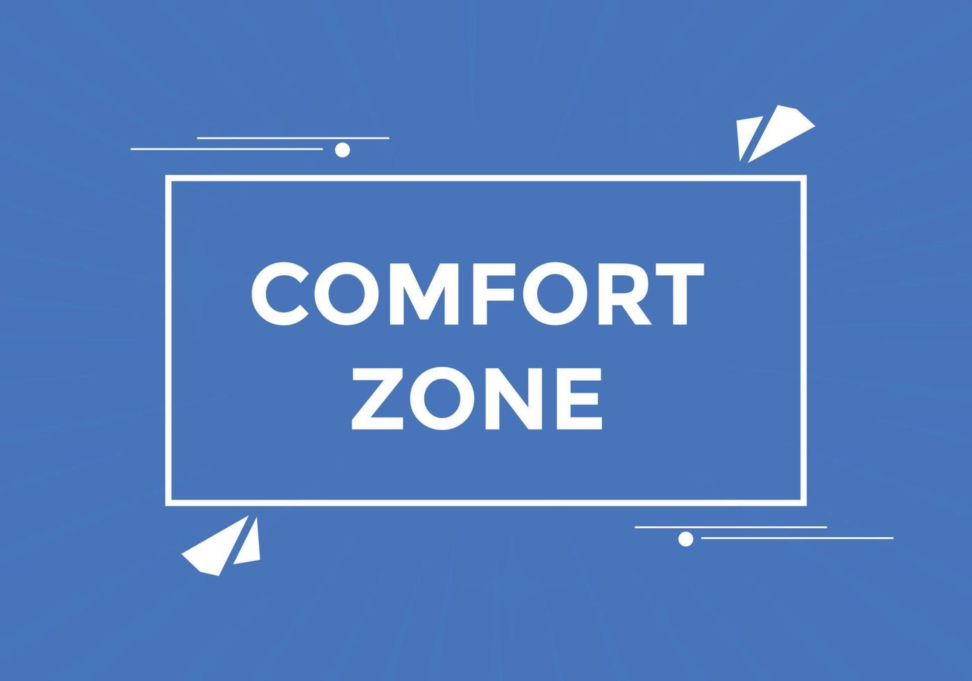 comfort zone tekst knop. toespraak bubbel. comfort zone kleurrijk web banier sjabloon. vector illustratie