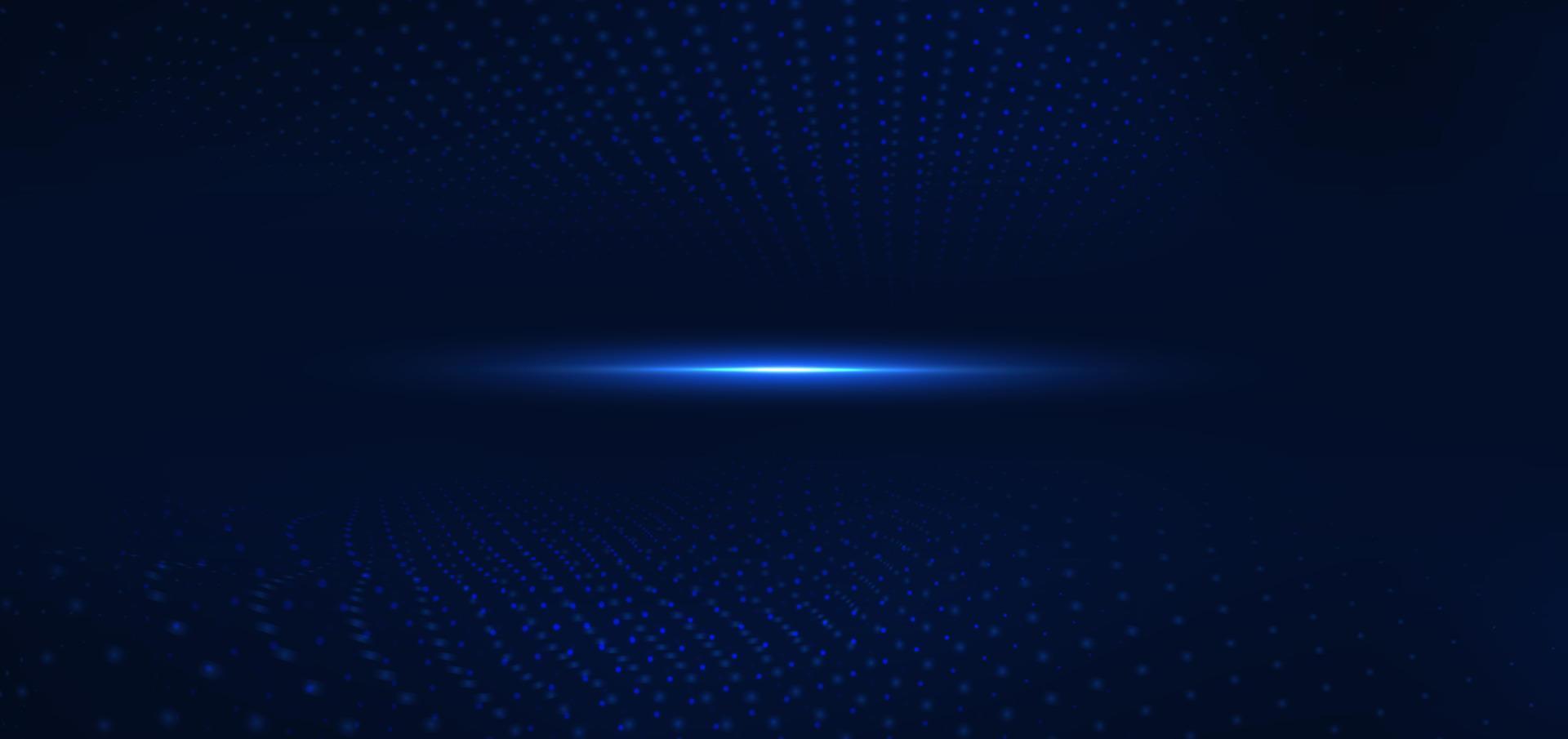 abstract technologie futuristische digitaal concept punt patroon met verlichting gloeiend deeltjes Aan donker blauw achtergrond. vector