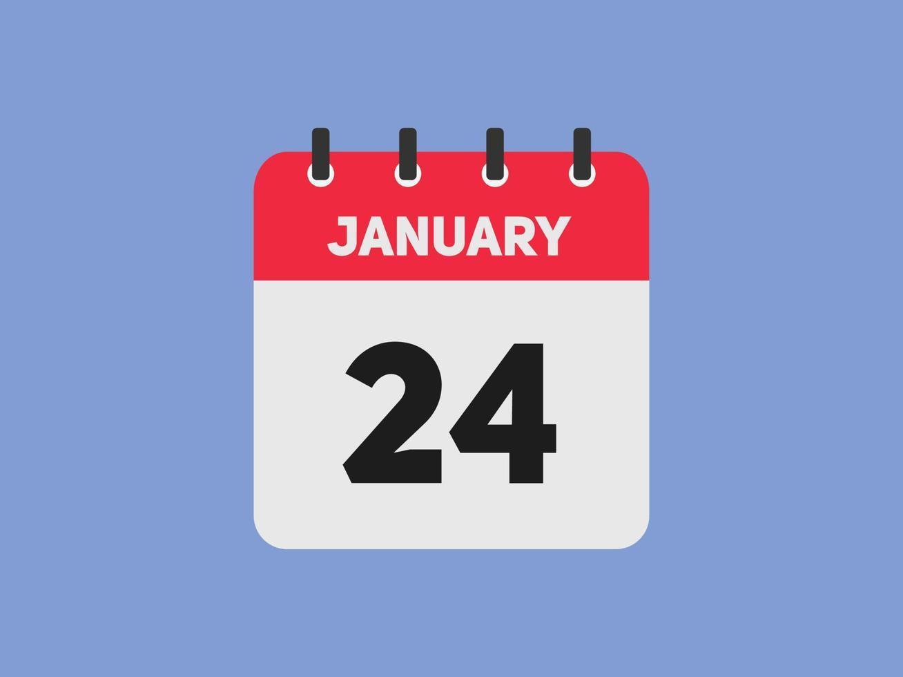 januari 24 kalender herinnering. 24e januari dagelijks kalender icoon sjabloon. kalender 24e januari icoon ontwerp sjabloon. vector illustratie