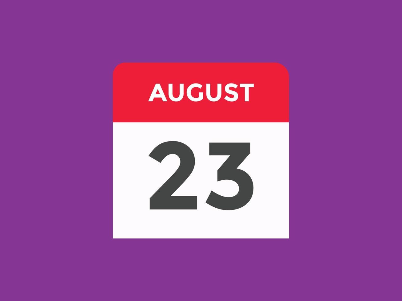 augustus 23 kalender herinnering. 23e augustus dagelijks kalender icoon sjabloon. kalender 23e augustus icoon ontwerp sjabloon. vector illustratie