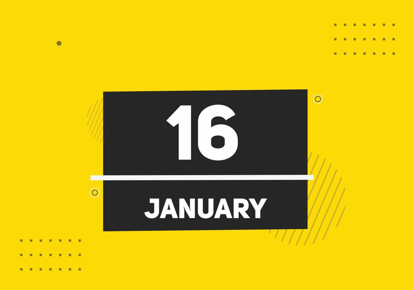 januari 16 kalender herinnering. 16e januari dagelijks kalender icoon sjabloon. kalender 16e januari icoon ontwerp sjabloon. vector illustratie