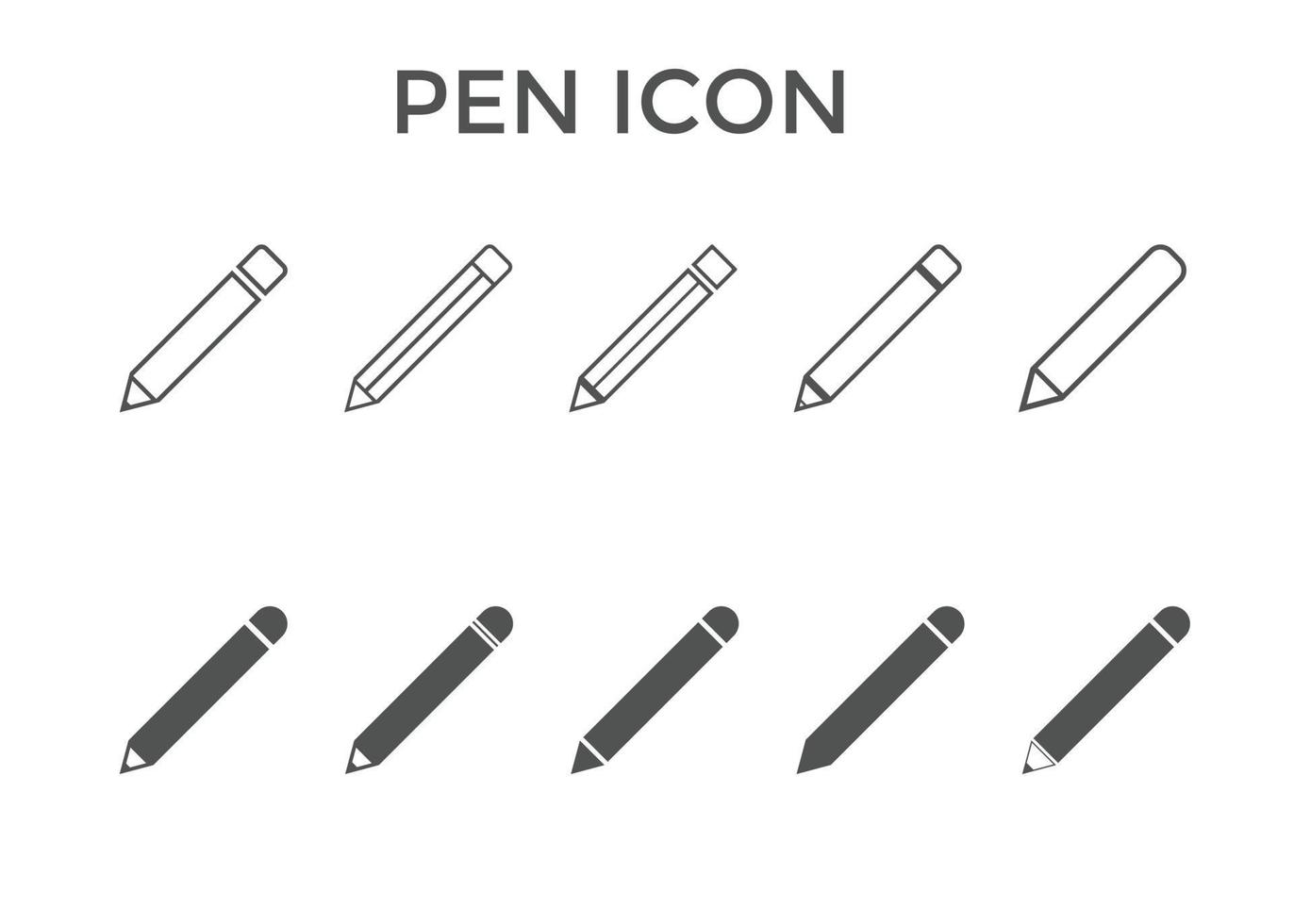 reeks van pen, potlood pictogrammen. tekening gereedschap icoon reeks vector