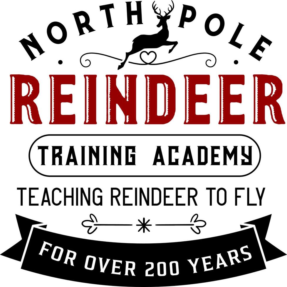 rendier opleiding academie noorden pool. Kerstmis wijnoogst retro typografie etiketten badges vector ontwerp geïsoleerd Aan wit achtergrond. winter vakantie wijnoogst ornamenten, citaten, tekens, label, post- etiket