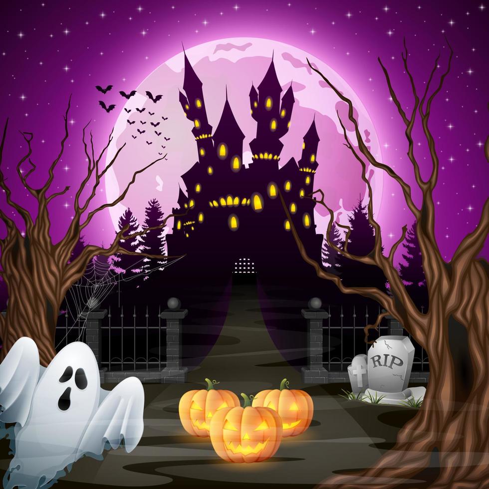 tekenfilm halloween achtergrond vector