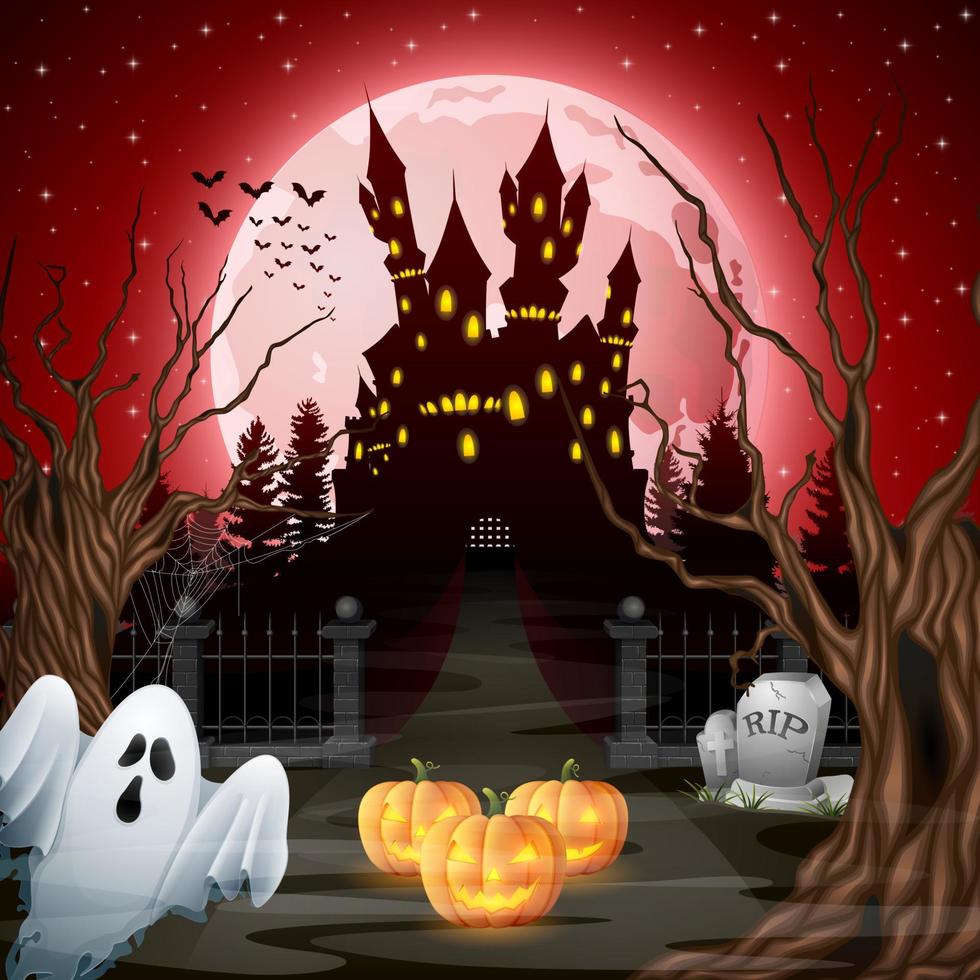 tekenfilm halloween achtergrond vector