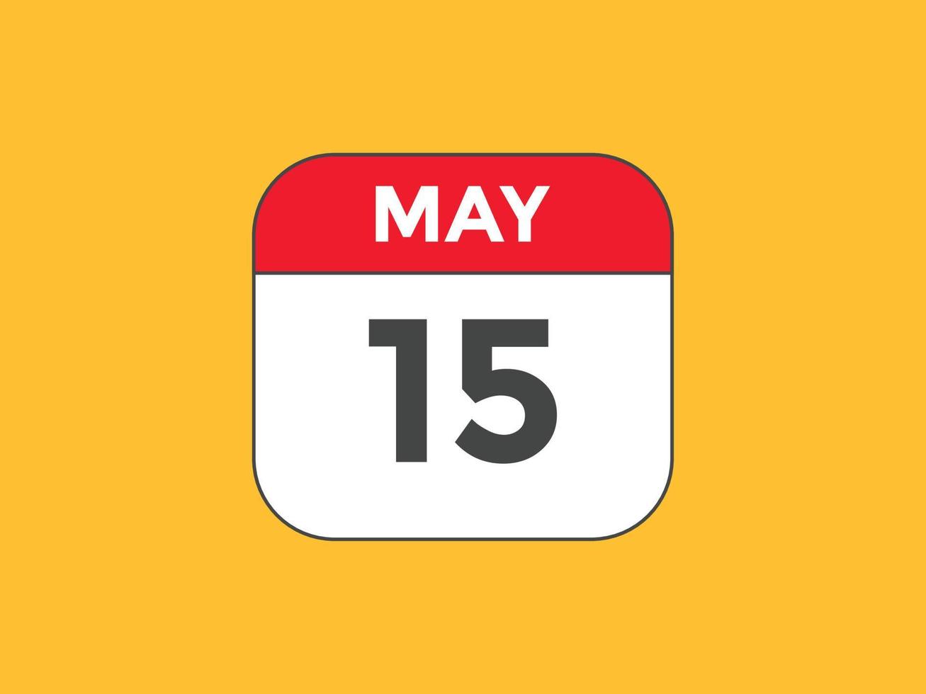 mei 15 kalender herinnering. 15e mei dagelijks kalender icoon sjabloon. kalender 15e mei icoon ontwerp sjabloon. vector illustratie