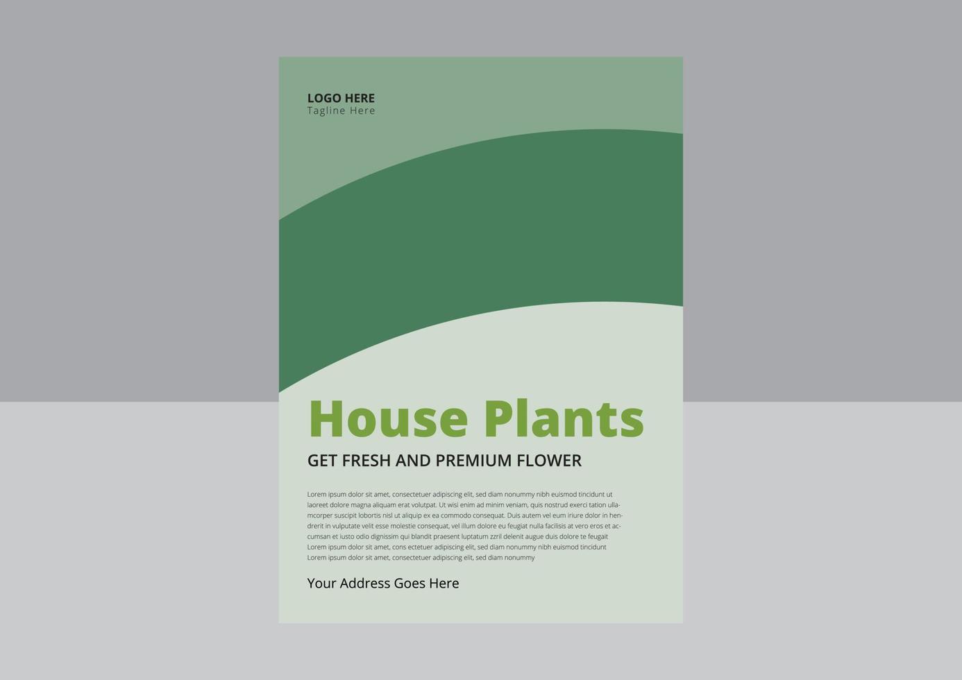 huis planten folder sjabloon ontwerp. serre, huis tuin, tuinieren, fabriek minnaar. a4 vector illustratie voor poster, banier, folder, reclame.