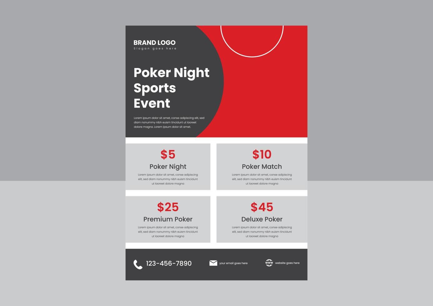 poker nacht sport- evenement folder poster ontwerp sjabloon. worden de aas poker nacht folder poster ontwerp. vector